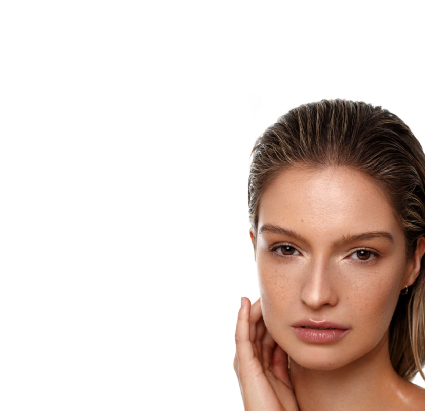 woman with shiny skin