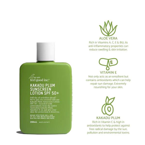 Bare skincare and beauty_BuyWeareFeelGoodInc.-KakaduPlumSunscreenLotionSPF50_200mlPerth