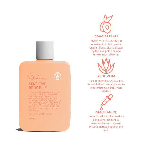 Bare skincare and beauty_BuyWeareFeelGoodInc.-SensitiveBodyMilk200mlPerth
